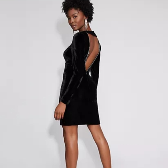 BLACK VELVET SHEATH DRESS - GABRIELLE UNION - Picture 3 of 6
